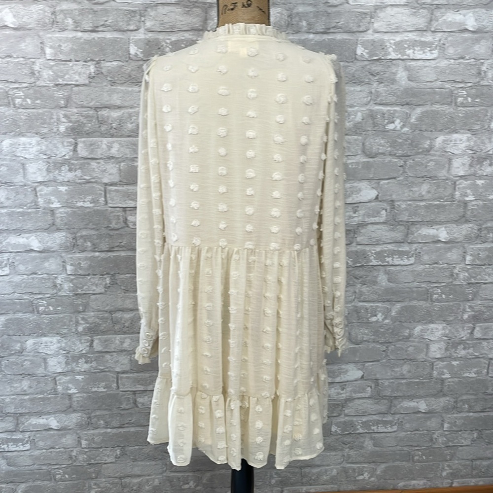 Listicle Cream Swiss Dot Mini Dress - Picture 5 of 9